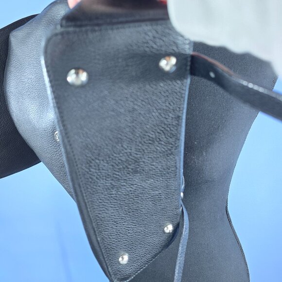 I Santi Black Leather Backpack Made in Italy Adj Straps Casual Chic Academia